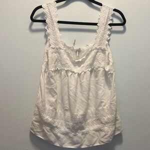 White Lace Trim Tank Top Old Navy